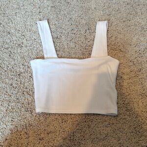 Free People White Ribbed Women's Top